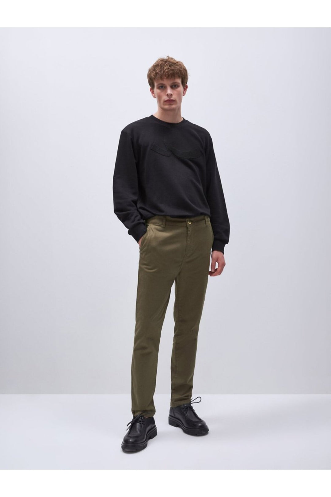 LTB Pantalon en gabardine slim vert à jambes droites - Vert