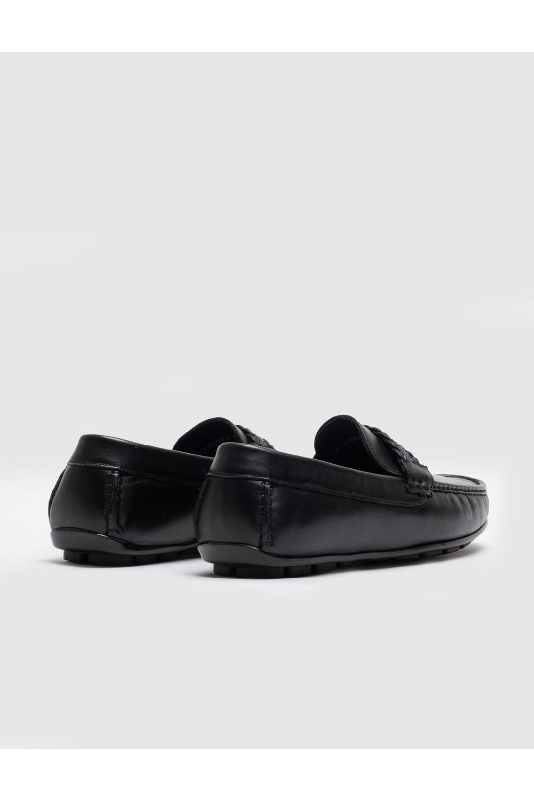 Cabani Shoes Mocassin homme en cuir véritable noir à boucle - Noir