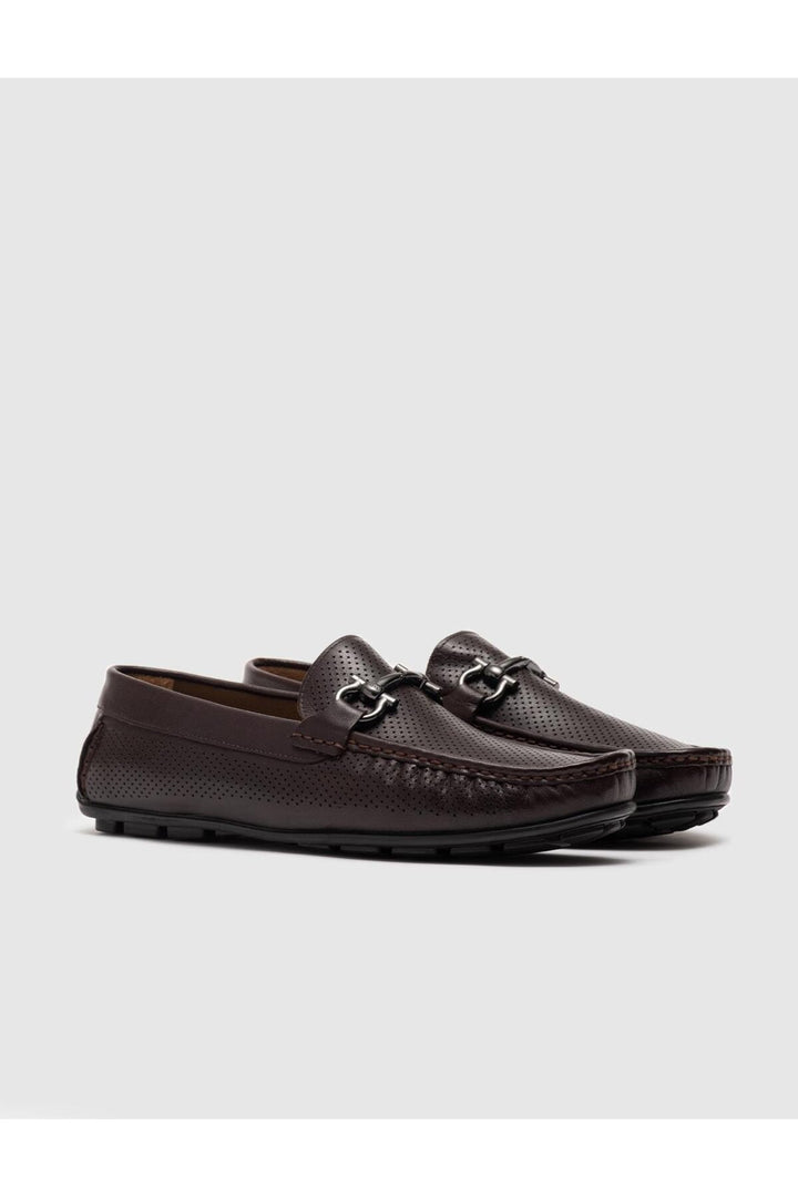 Cabani Shoes Mocassins pour hommes en cuir véritable marron - Marron