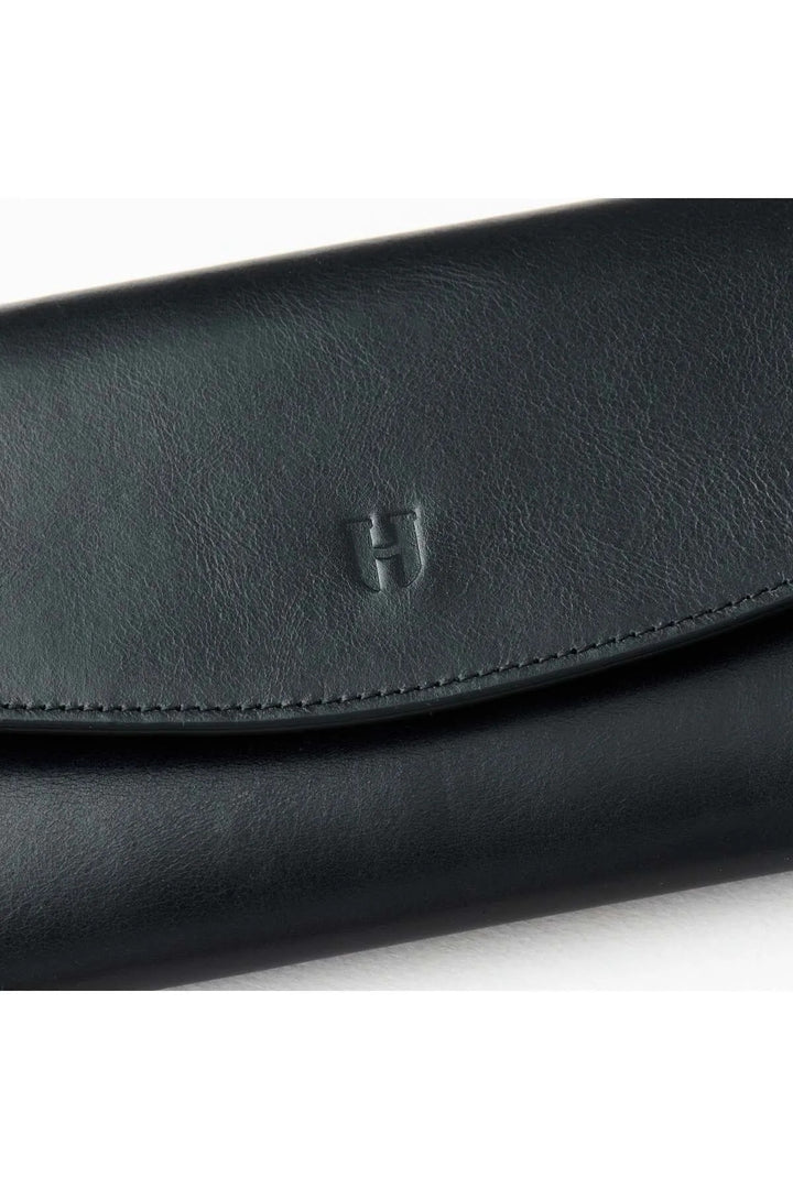 helmbrook Porte-cartes multi-baie noir zippé RFID en cuir pour femme Ashley