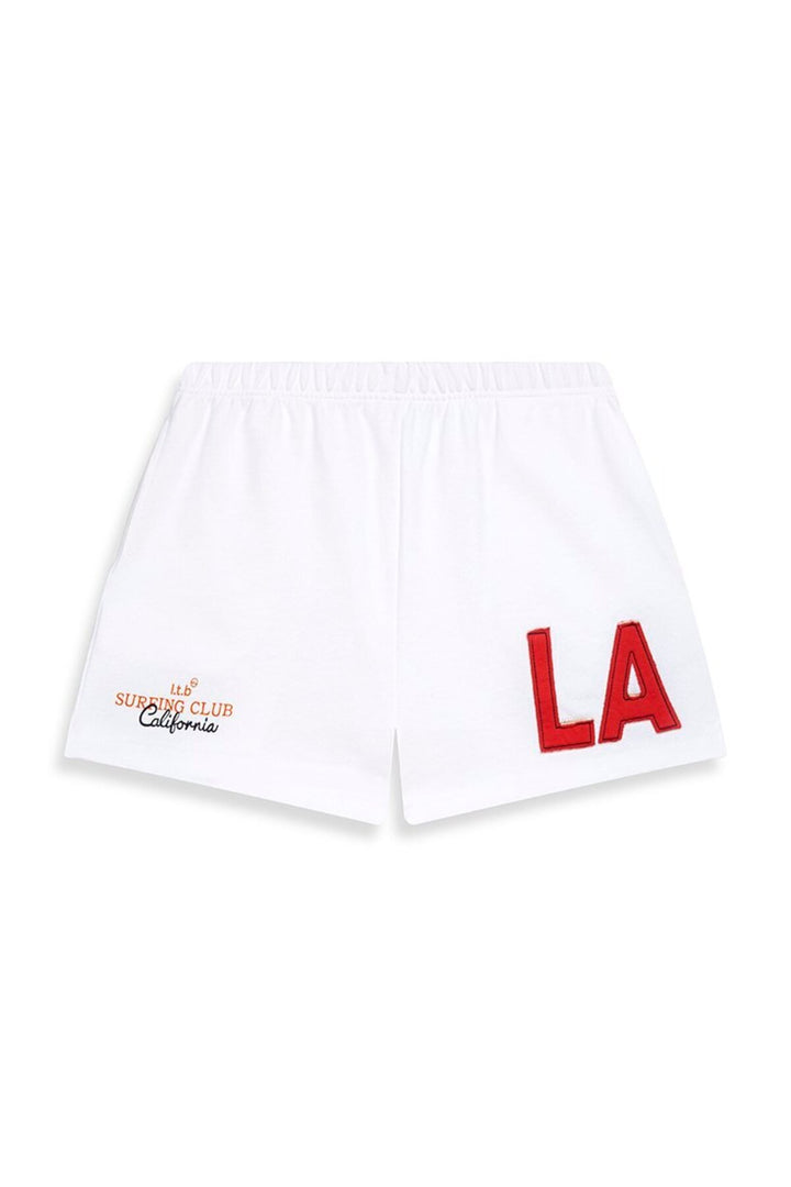 LTB Short Blanc Tricoté avec Détails La Patch - Blanc