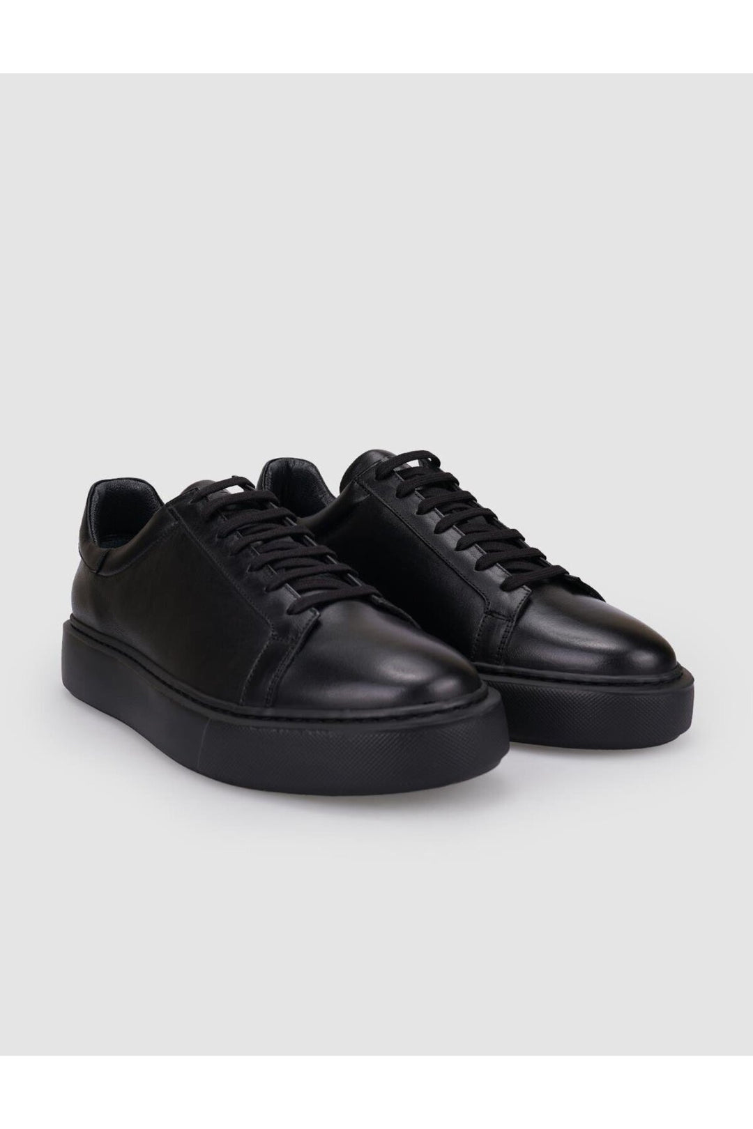 Cabani Shoes Chaussures de sport pour hommes en cuir véritable noir à lacets 100% - Noir