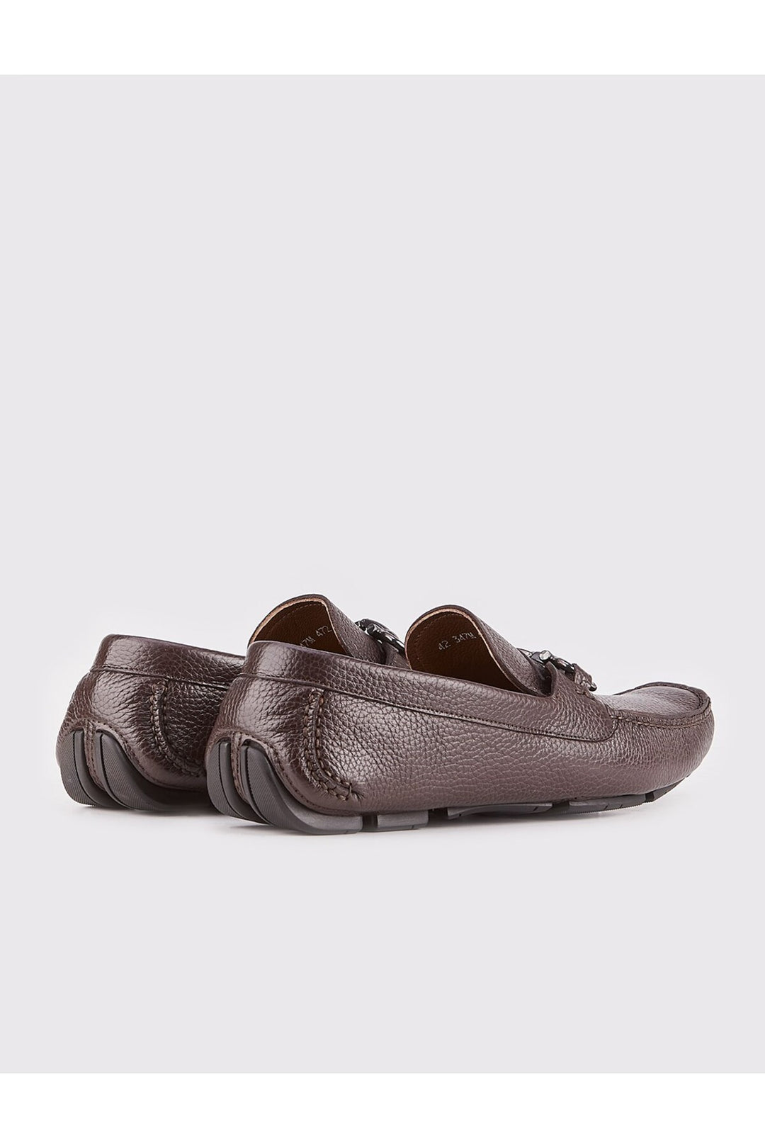 Cabani Shoes Chaussures Loafer pour hommes en cuir véritable marron avec accessoire en boucle en métal - Marron