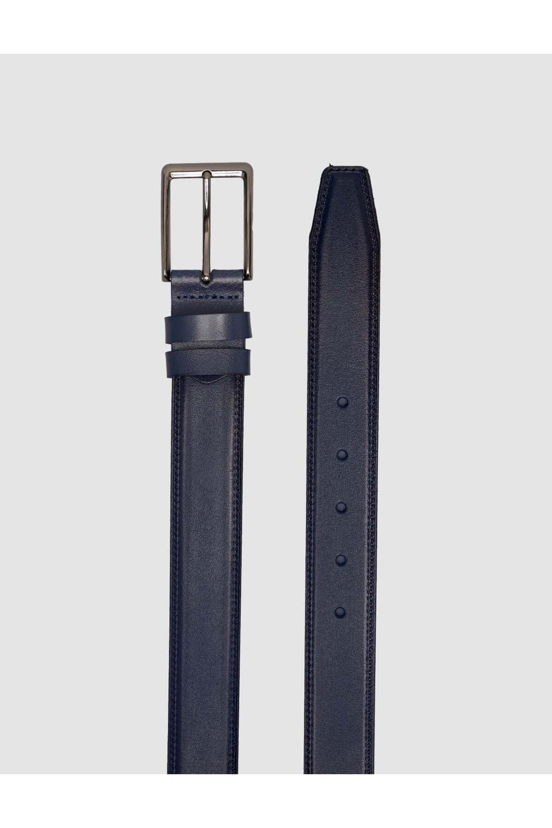 Cabani Shoes Ceinture classique pour homme en cuir véritable bleu marine. - Multicolore