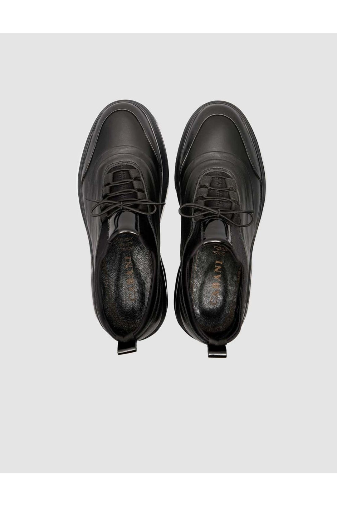 Cabani Shoes %100 Cuir véritable Noir Baskets quotidiennes pour homme - Noir
