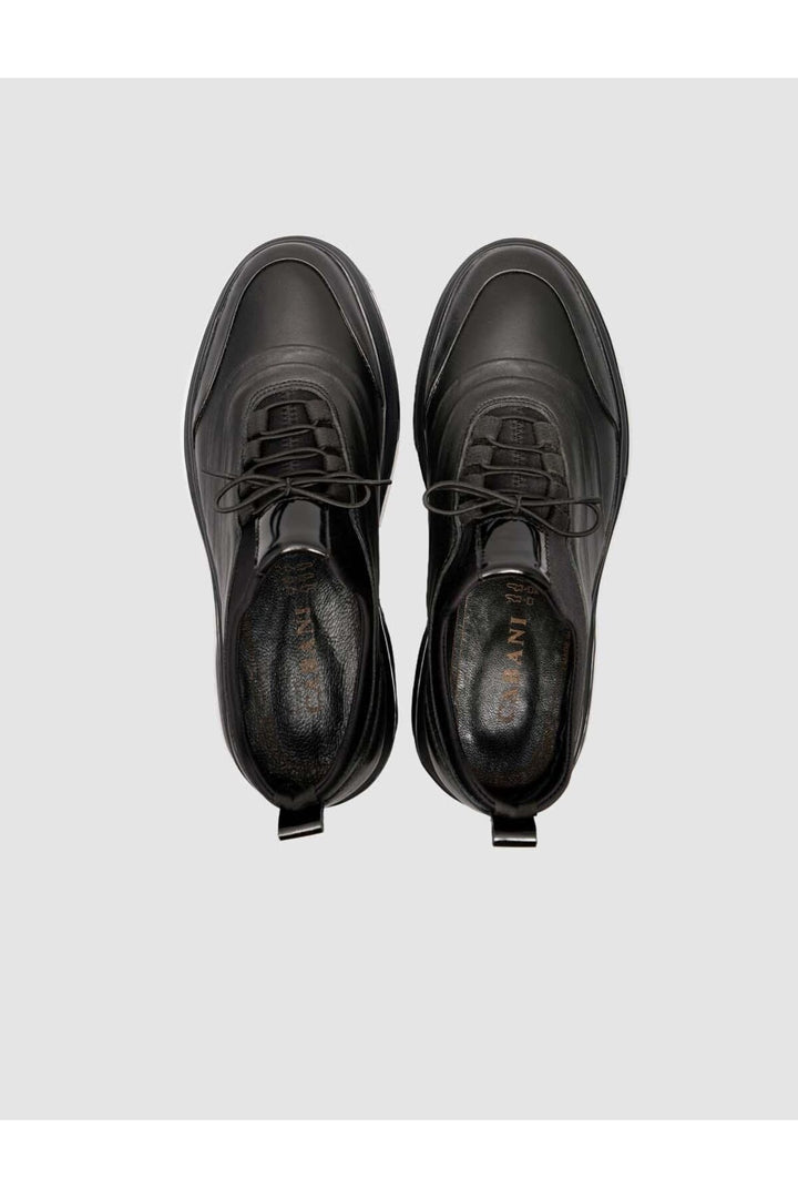 Cabani Shoes %100 Cuir véritable Noir Baskets quotidiennes pour homme - Noir