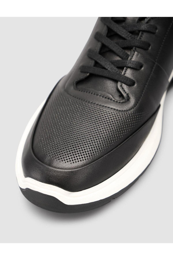Cabani Shoes Chaussures de sport pour hommes en cuir véritable noires saisonnières - Noir