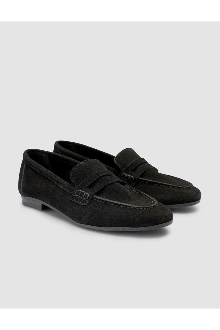 Cabani Shoes %100 Cuir véritable Suède Noir Mocassins Femme - Noir