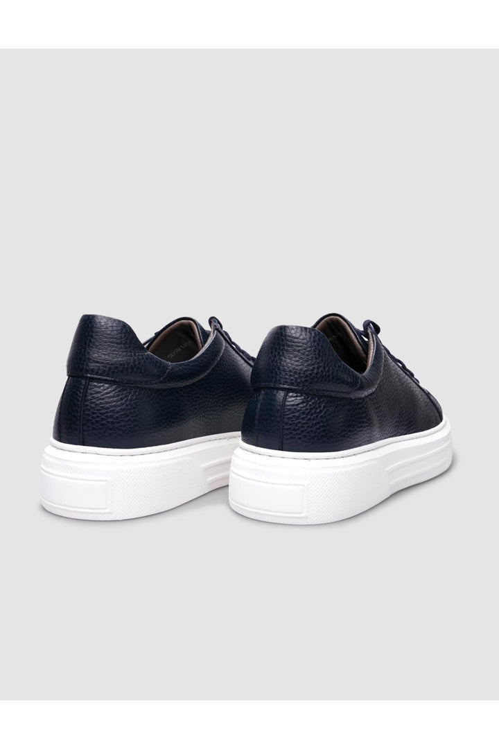 Cabani Shoes Chaussures pour hommes à lacets en cuir véritable 100% Bleu marine - Bleu marine