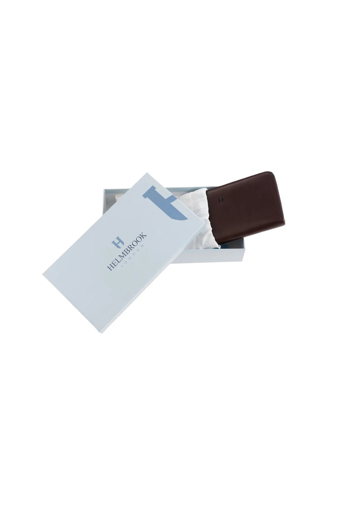 helmbrook Femme Cuir Véritable Grand Portefeuille Fermeture Éclair RFID Protégé Amelia Café