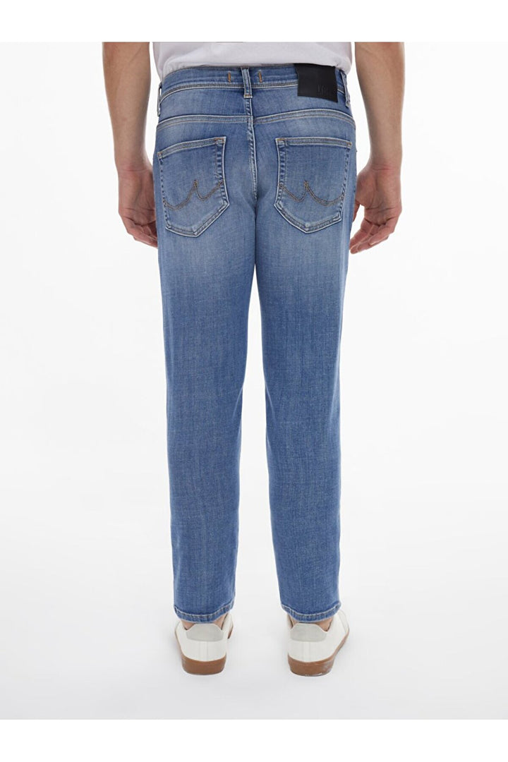 LTB Pantalon en jean à taille moyenne Lawrıe Y Narrow Leg - orta Bleu_55448
