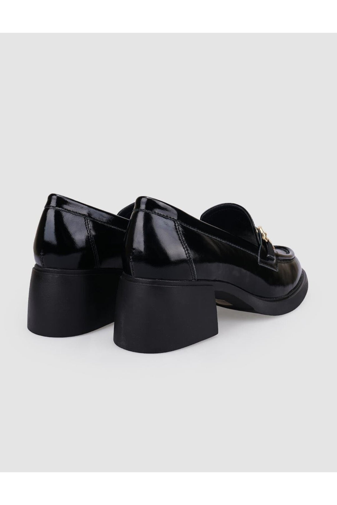 Cabani Shoes Chaussures à talons pour femmes en cuir véritable noir verni avec boucle à 100%. - Multicolore