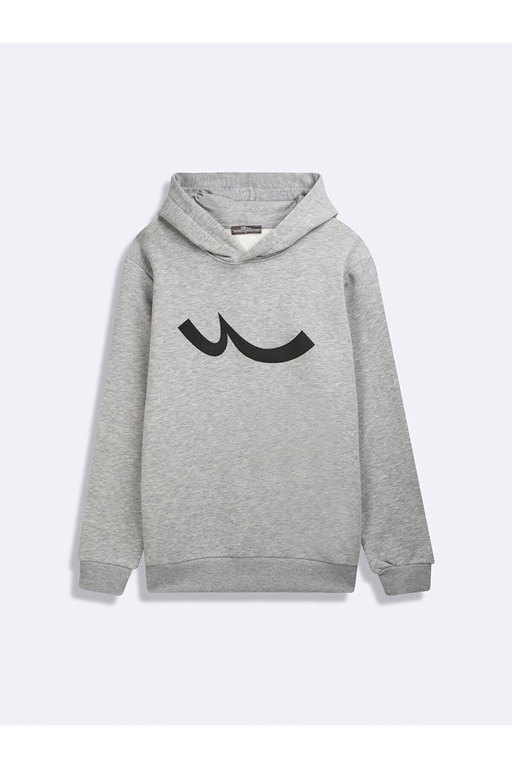 LTB Sweat-shirt gris imprimé à capuche
