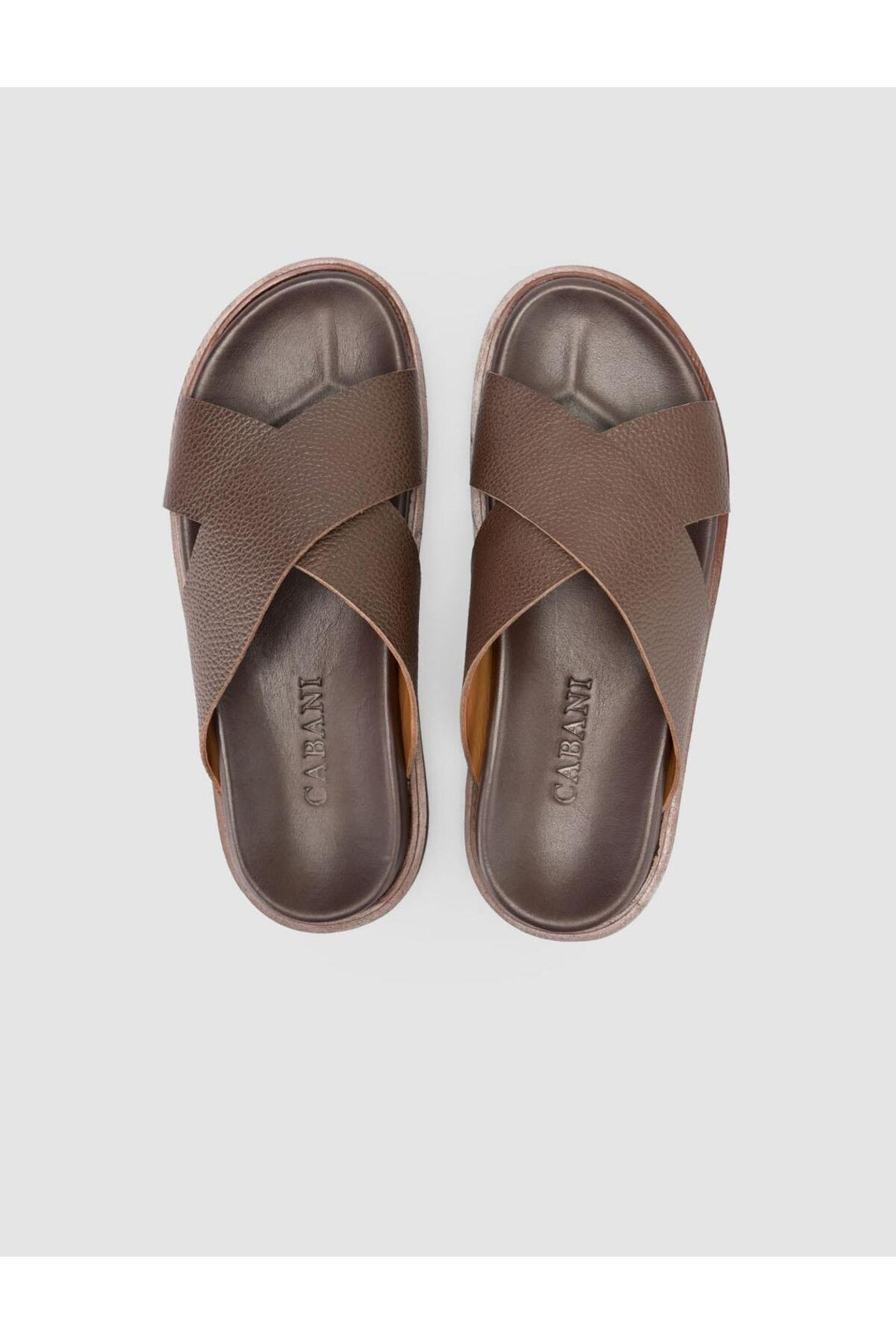 Cabani Shoes %100 Cuir véritable Sandales pour hommes Marron - Marron
