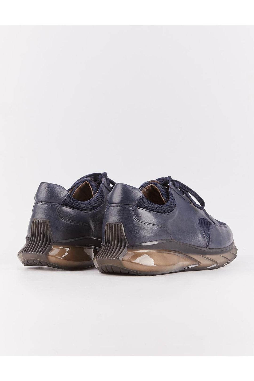 Cabani Shoes Chaussures de sport pour hommes en cuir véritable avec semelle en TPU légère, bleu marine, à lacets. - Bleu marine