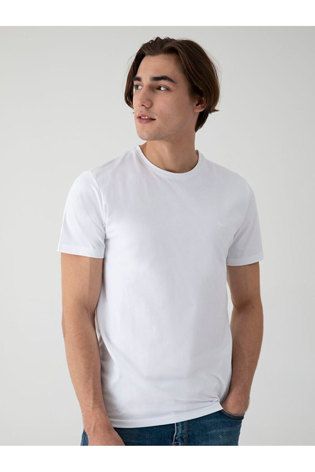 LTB T-shirt blanc slim à manches courtes Zero Collar Pressure