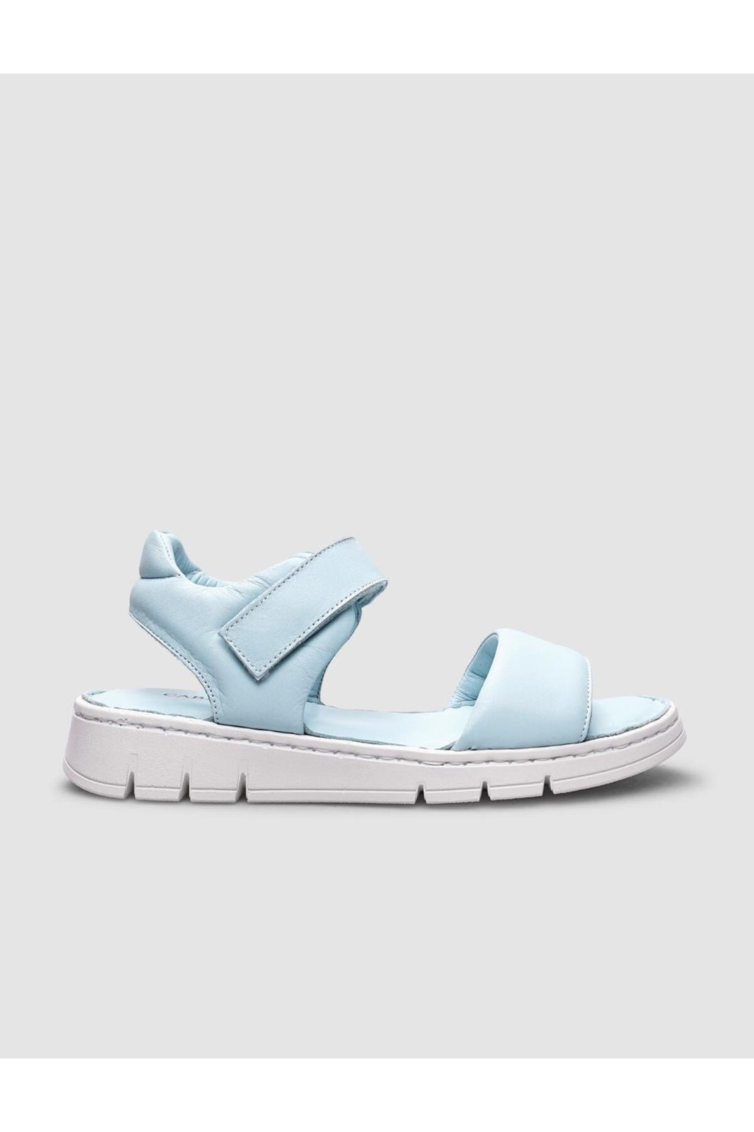 Cabani Shoes Sandales pour femmes en cuir véritable 100% à fermeture velcro bleue - Multicolore