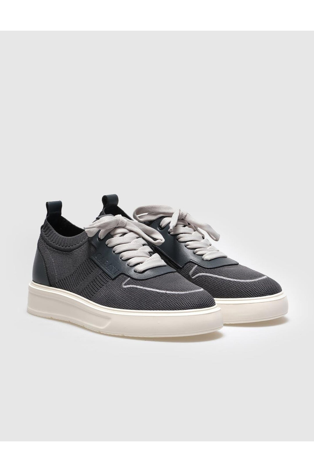Cabani Shoes Chaussures de sport pour hommes en tricot gris avec lacets - Gris