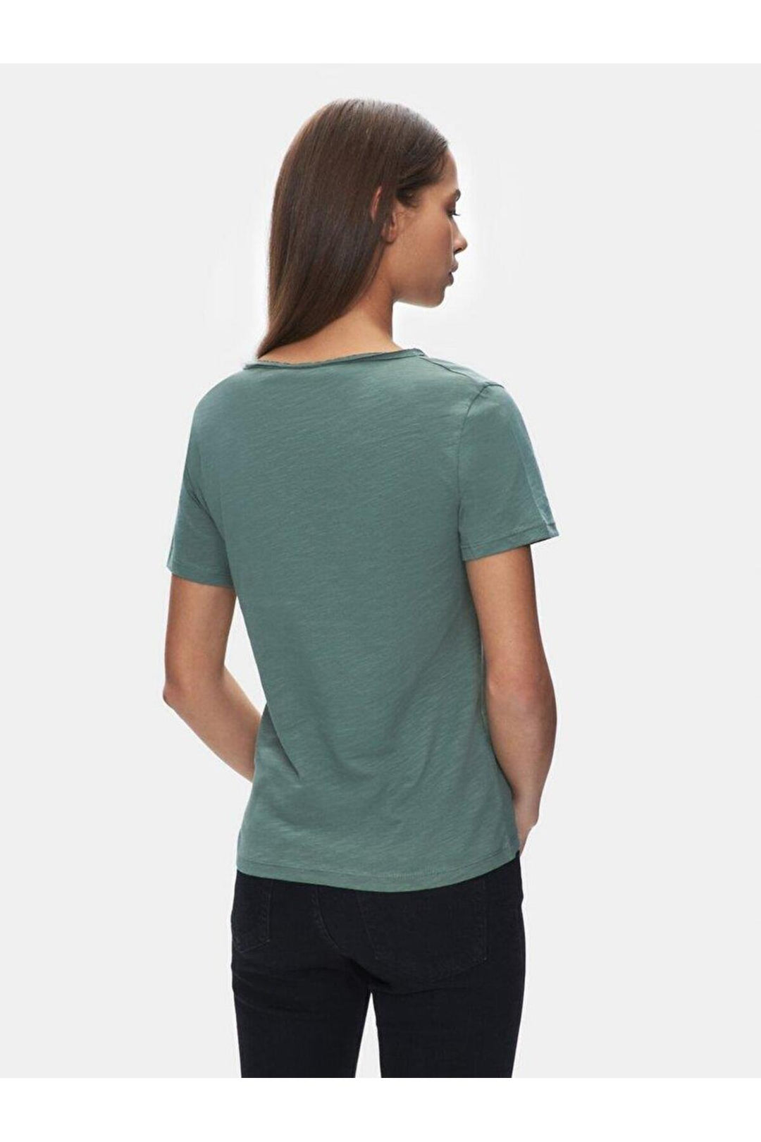 LTB Bafese - T-shirt à manches courtes avec col en V pressé -Femme- 1225801266089