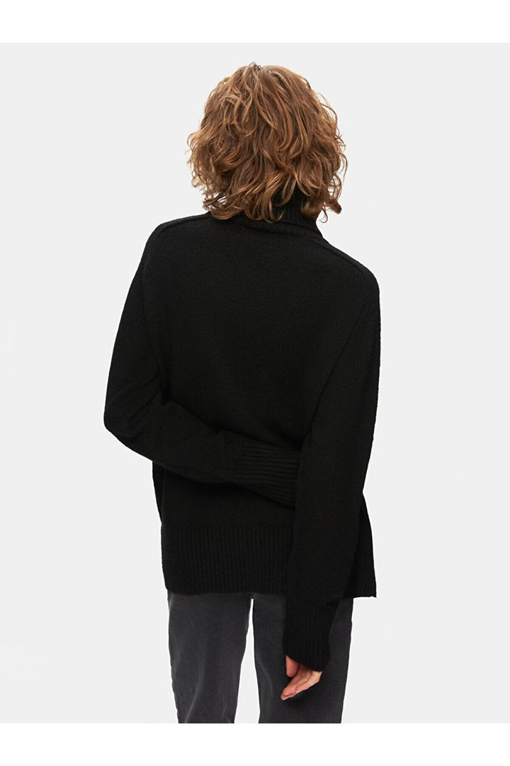 LTB Pull noir à manches longues et col roulé