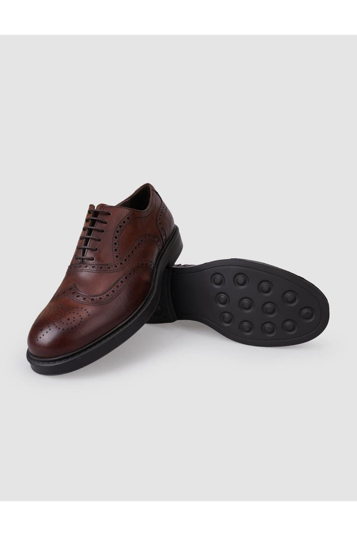 Cabani Shoes Chaussures de ville pour hommes en cuir véritable marron 100% - Marron