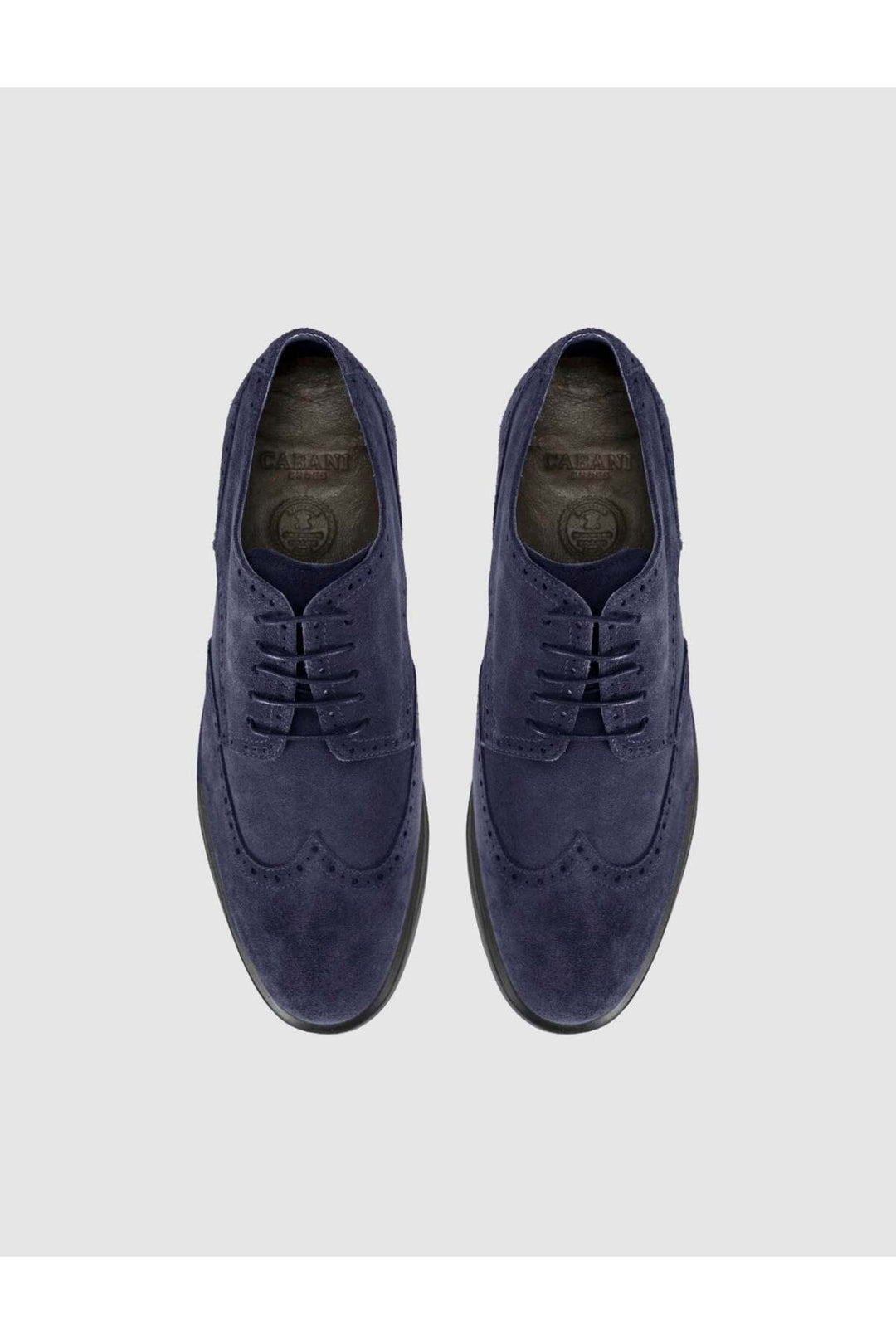 Cabani Shoes Bleu marine Suède Cuir Véritable Chaussures Oxford pour Homme - Bleu marine