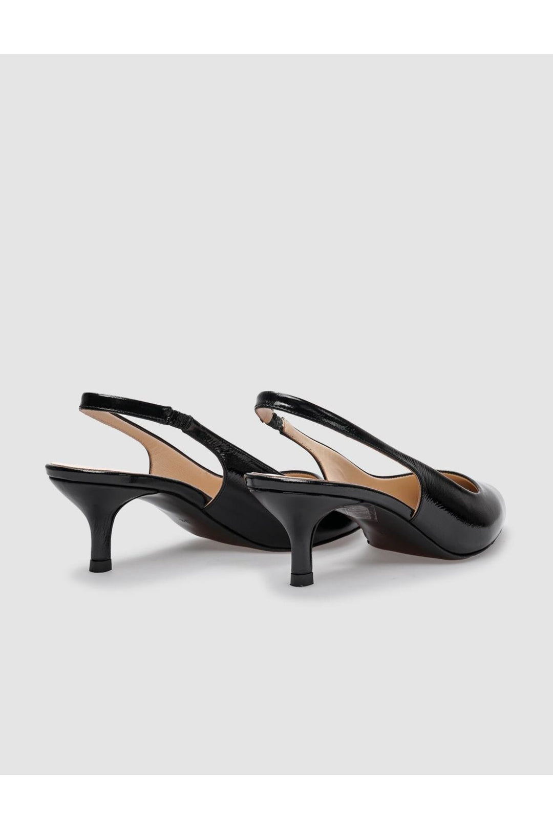 Cabani Shoes Chaussures à talons pour femmes en cuir véritable noir verni avec élastique à l'arrière. - Multicolore