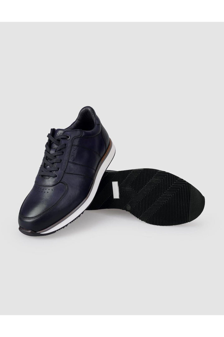 Cabani Shoes %100 Cuir Véritable Chaussures de Sport pour Hommes à Lacets Bleu marine - Bleu marine