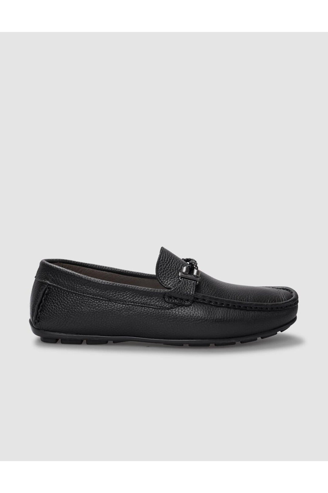 Cabani Shoes Mocassin homme en cuir véritable noir à boucle - Noir