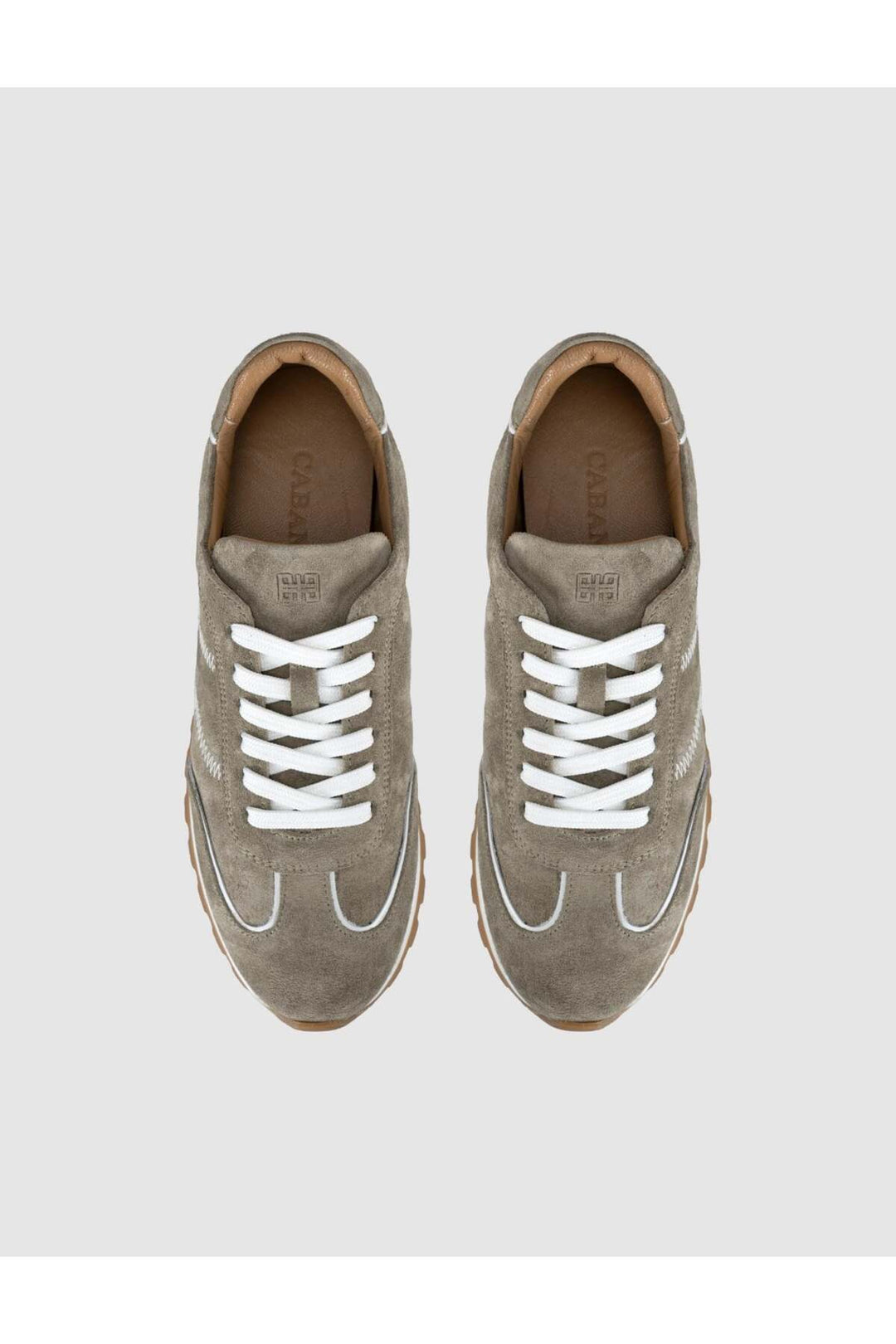 Cabani Shoes Baskets décontractées en cuir véritable pour femmes en vison - Multicolore