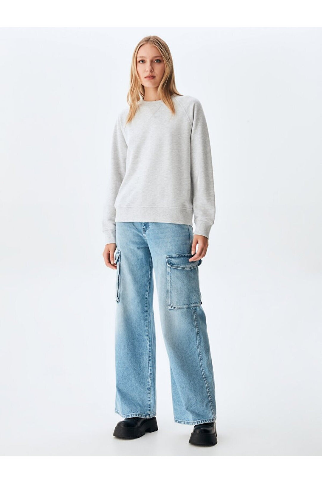 LTB Sweat gris pressé à col zéro