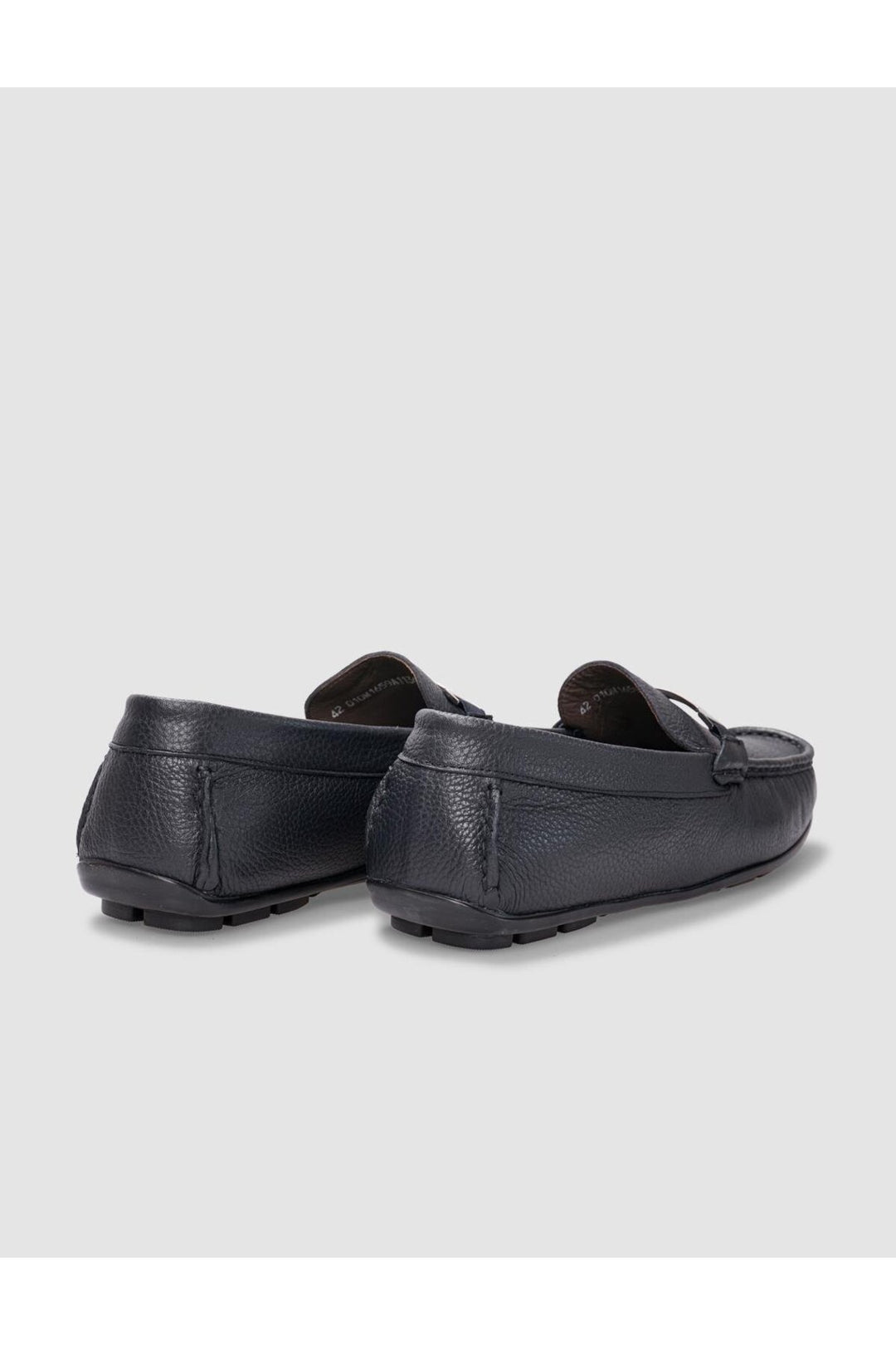 Cabani Shoes Mocassin pour homme en cuir véritable bleu marine avec boucle. - Multicolore