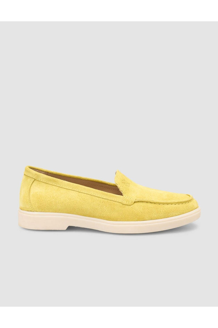 Cabani Shoes MonaMae 100% Cuir Véritable Suède Jaune Mocassins Femme - Jaune