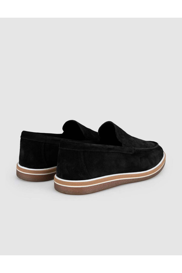 Cabani Shoes Chaussures Loafer pour hommes en cuir véritable suédé noir - Multicolore