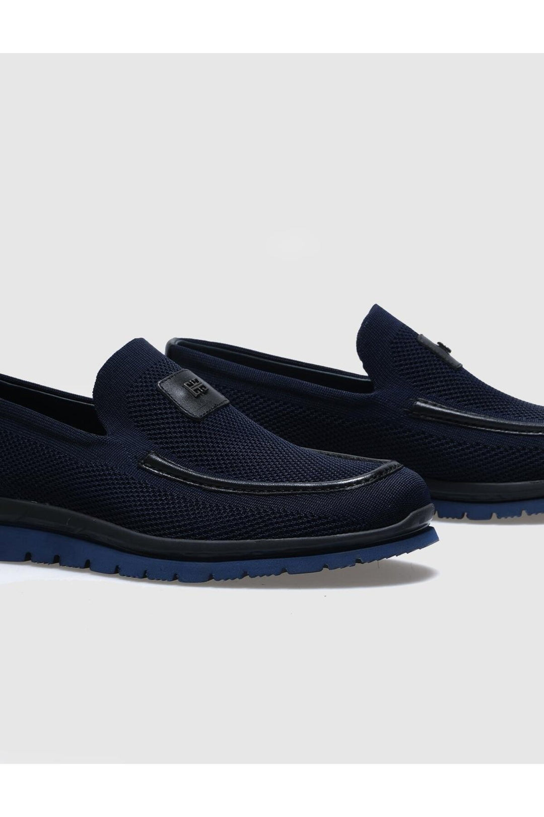 Cabani Shoes Chaussures de ville pour homme en tricot bleu marine - Bleu marine
