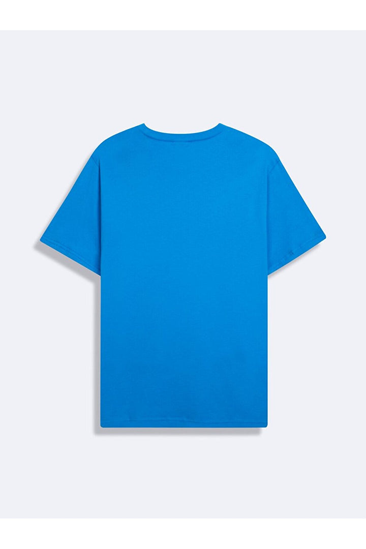 LTB T-shirt bleu imprimé avec slogan « Zero Collar » à manches courtes