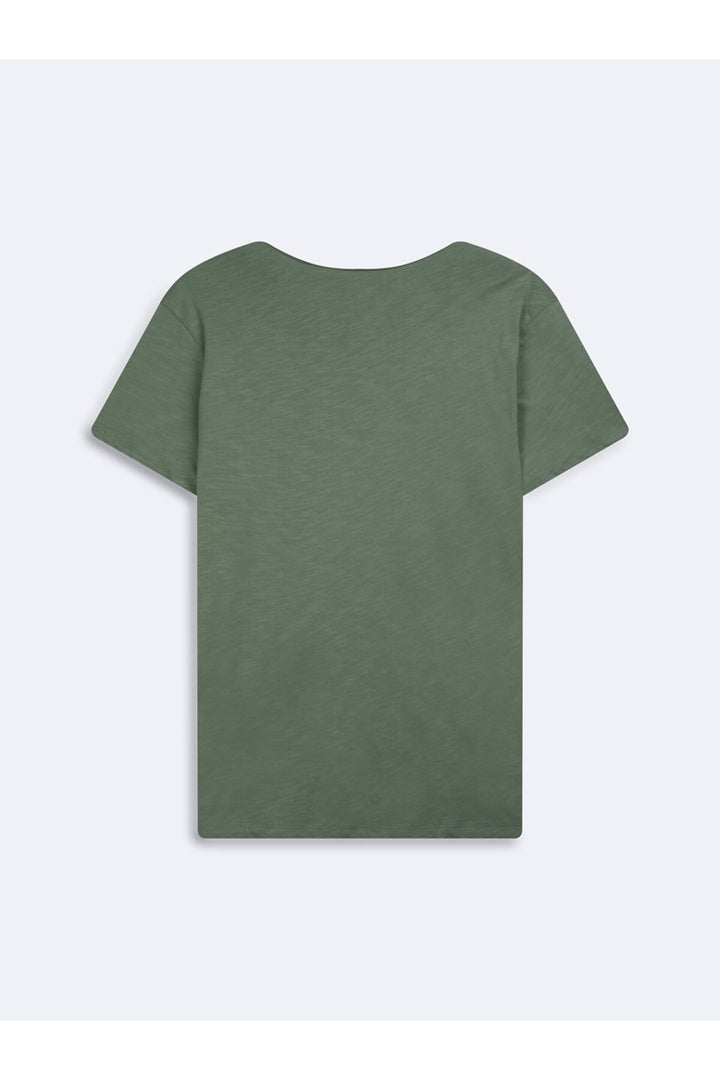 LTB T-shirt basique vert à col rond à manches courtes - Blanc