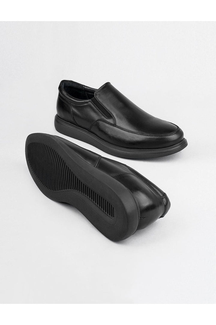 Cabani Shoes Chaussures de ville classiques pour hommes en cuir véritable noires - Noir