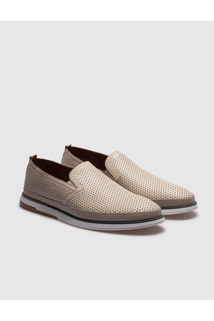 Cabani Shoes Chaussures de ville pour hommes en cuir véritable beige - Multicolore