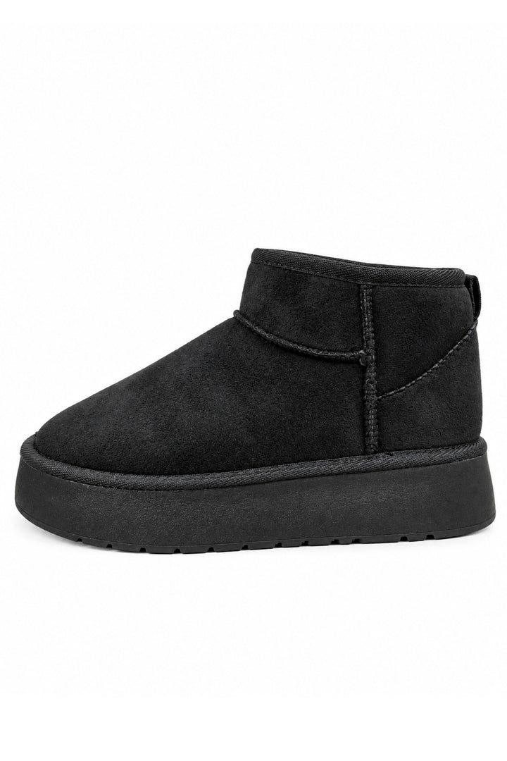 Wavelys Bottines pour femmes noires avec intérieur en fourrure, adaptées à un usage quotidien. - Noir