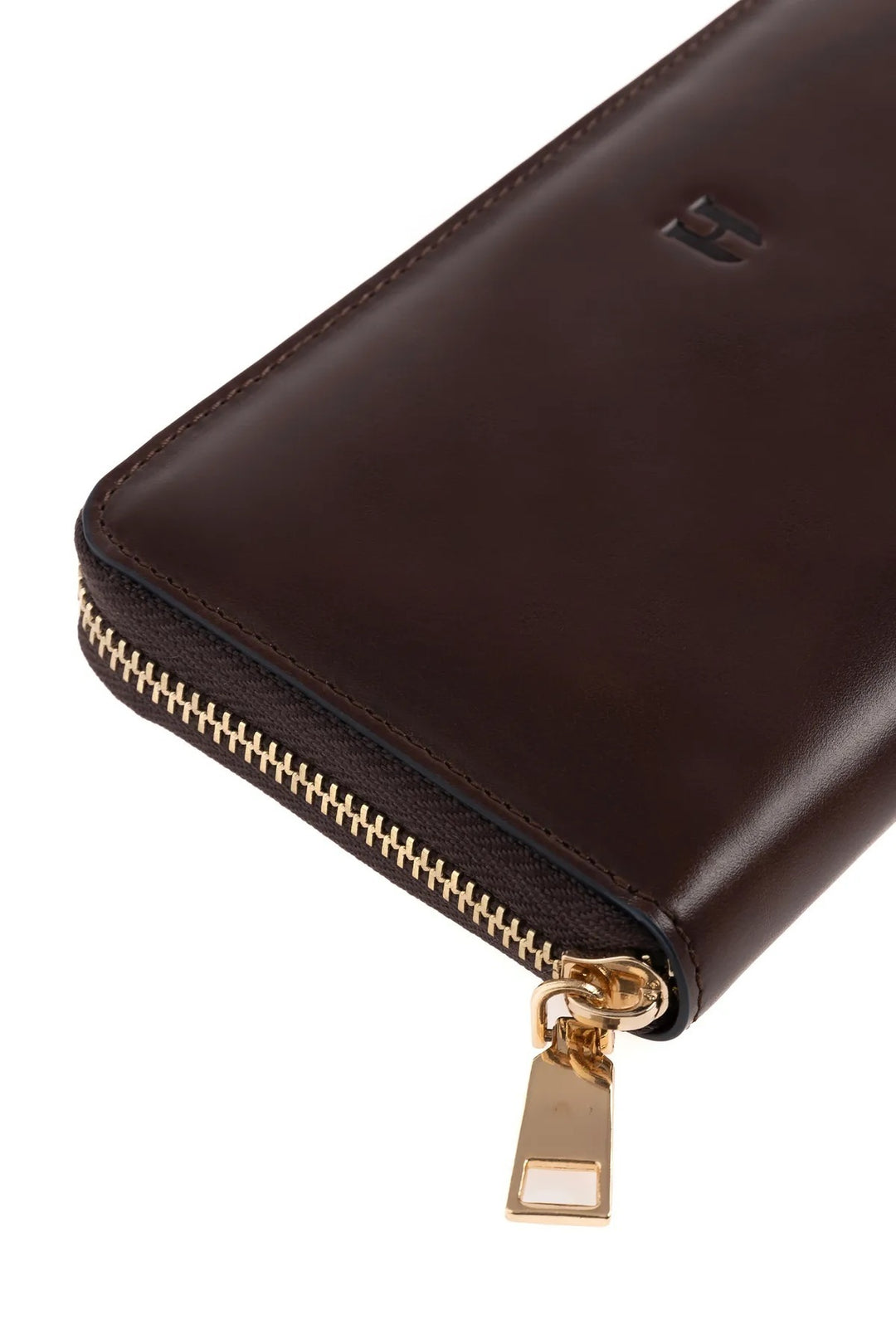 helmbrook Femme Cuir Véritable Grand Portefeuille Fermeture Éclair RFID Protégé Amelia Café Kaki