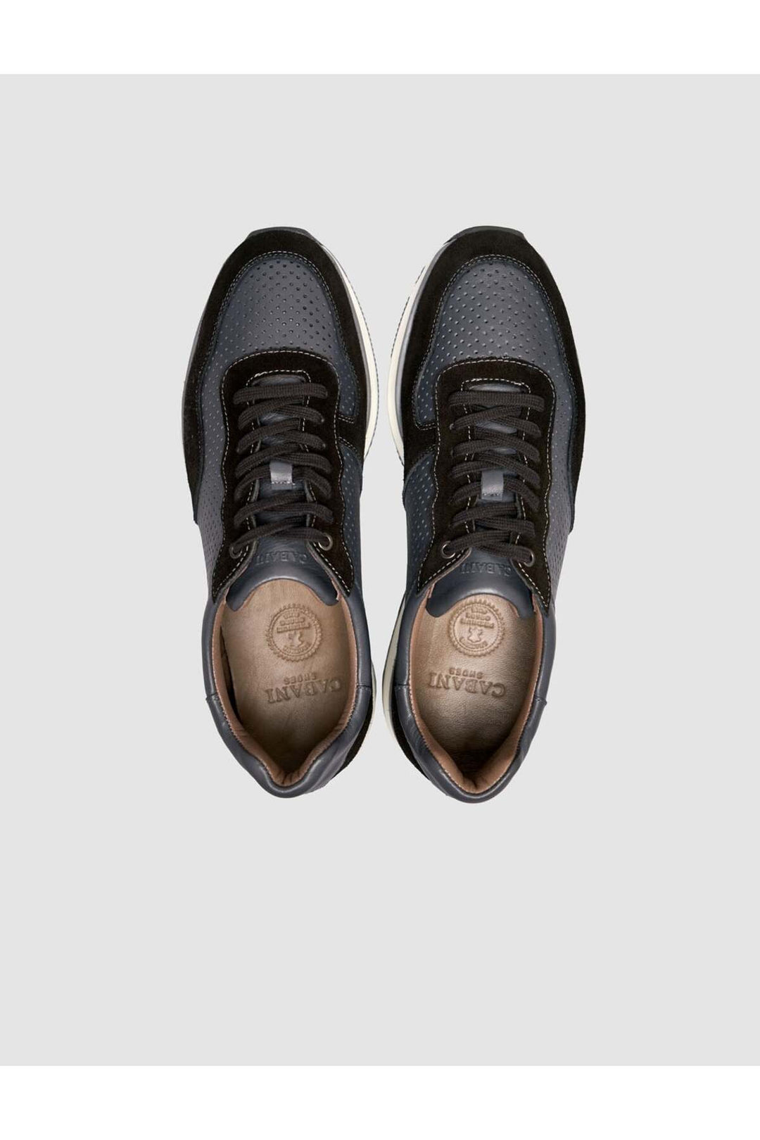 Cabani Shoes %100 Cuir Véritable Noir Suédé Chaussures de Sport pour Hommes à Lacets - Multicolore