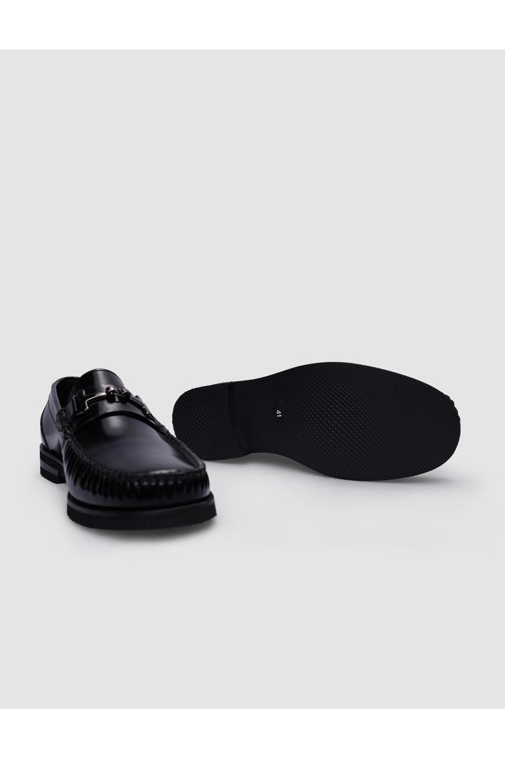 Cabani Shoes Chaussures classiques pour hommes en cuir véritable noir avec boucle à 100% - Multicolore