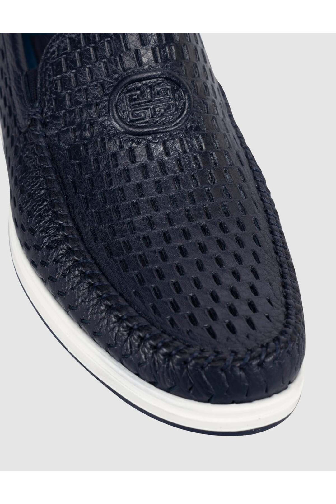 Cabani Shoes Chaussures de ville pour hommes en cuir véritable à motif crocodile bleu marine - Bleu marine