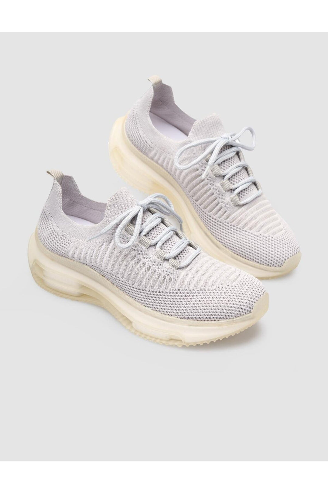 Cabani Shoes Ripanzo Baskets Femme à Lacets Gris avec Semelle en Caoutchouc - Gris
