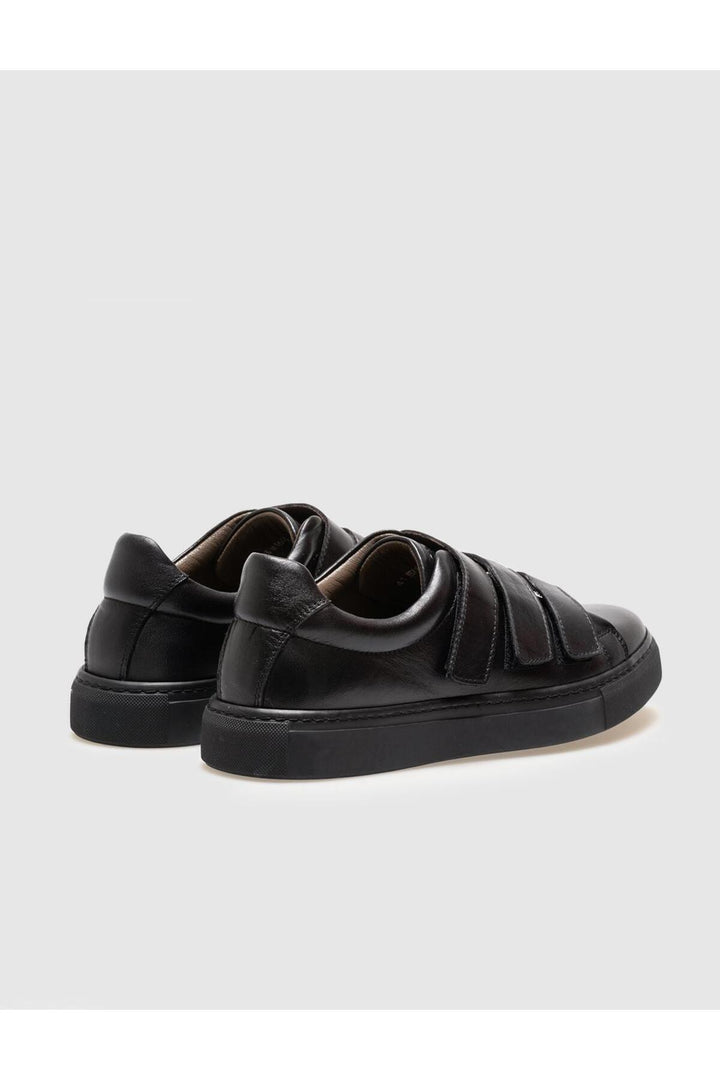 Cabani Shoes Chaussures de sport pour hommes en cuir véritable noir - Noir