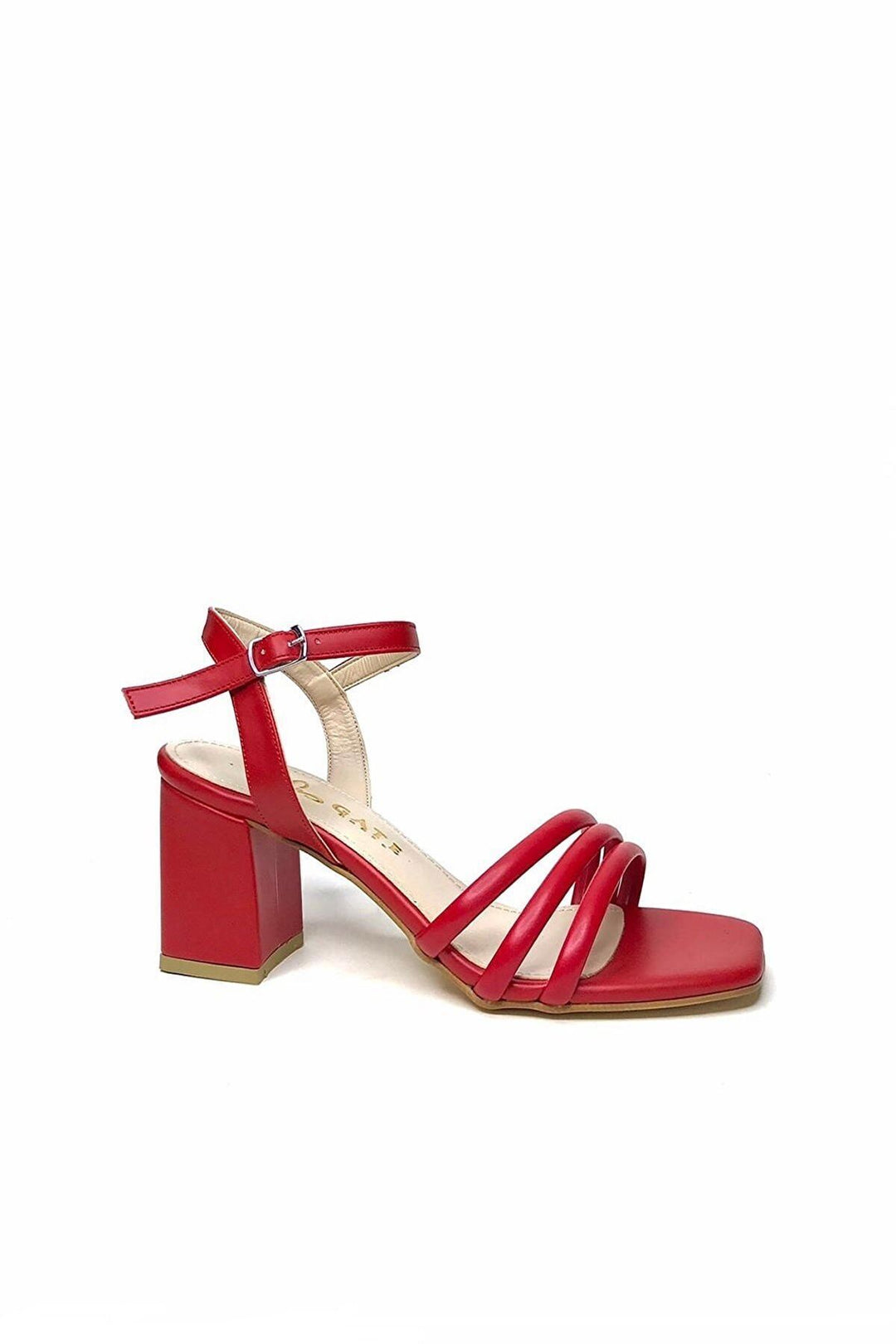 Wavelys Chaussures à talons avec bande pour femmes Sandales Luis Gate Shoes - Rouge