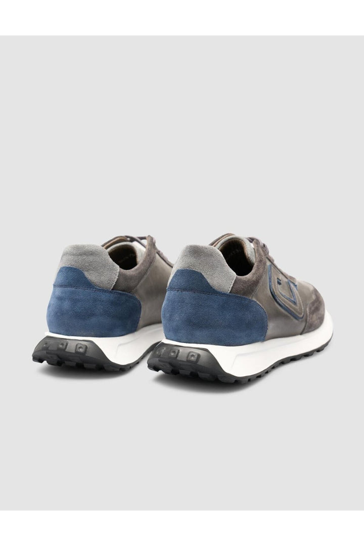 Cabani Shoes Renasen Chaussures de sport pour hommes en cuir véritable gris en suède mélangé à 100% - Gris