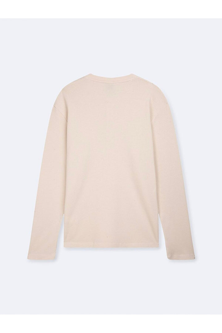 LTB Sweat-shirt crème boutonné sur le devant à manches longues