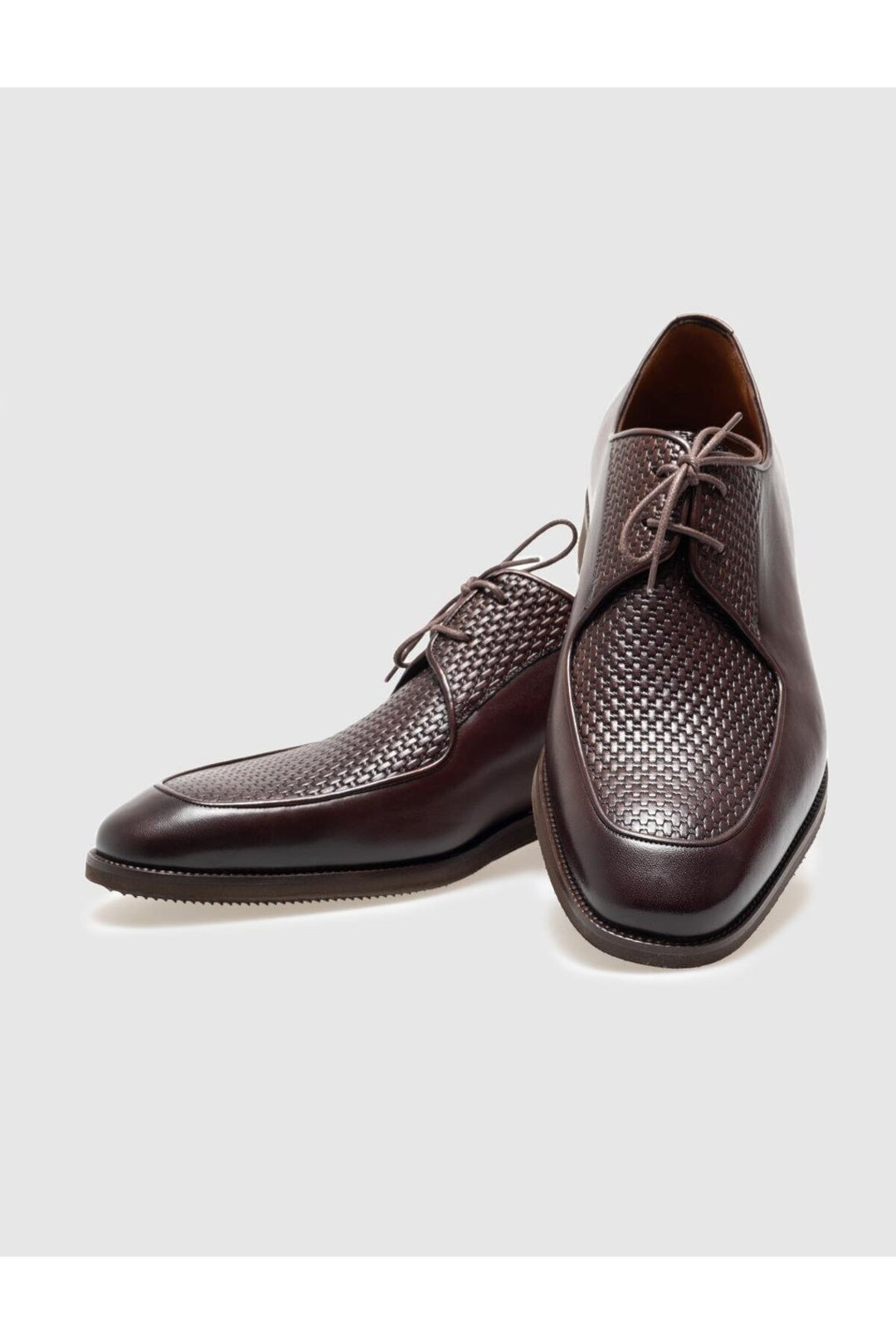 Cabani Shoes Chaussures classiques pour hommes en cuir véritable marron à lacets - Marron